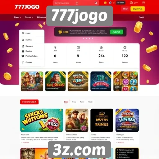 Navegação e design do site 777jogo
