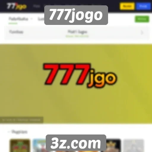 Interface do usuário do site 777jogo